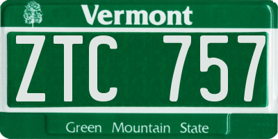VT license plate ZTC757