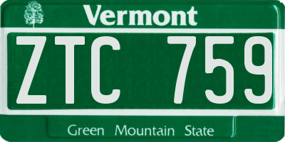VT license plate ZTC759