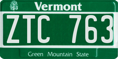 VT license plate ZTC763