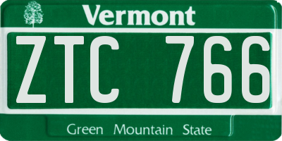 VT license plate ZTC766