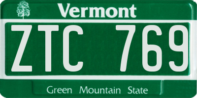 VT license plate ZTC769