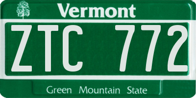 VT license plate ZTC772