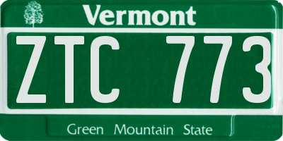 VT license plate ZTC773