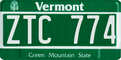 VT license plate ZTC774
