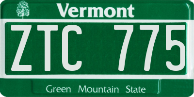 VT license plate ZTC775
