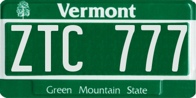 VT license plate ZTC777