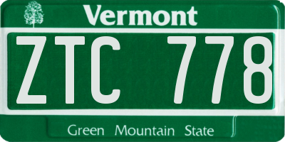 VT license plate ZTC778
