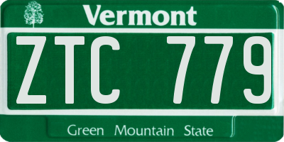 VT license plate ZTC779