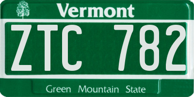 VT license plate ZTC782
