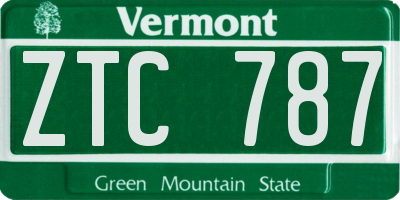 VT license plate ZTC787