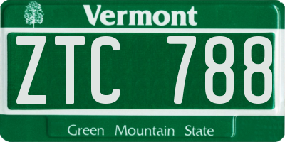 VT license plate ZTC788