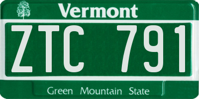 VT license plate ZTC791