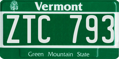 VT license plate ZTC793