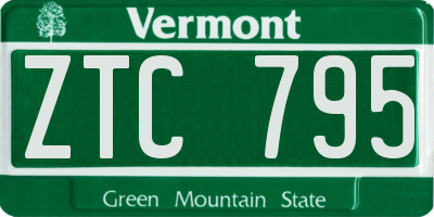 VT license plate ZTC795