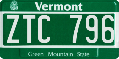 VT license plate ZTC796