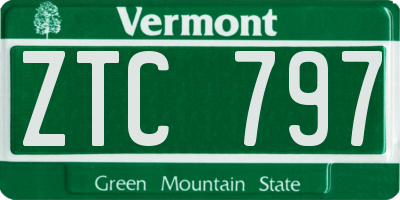 VT license plate ZTC797