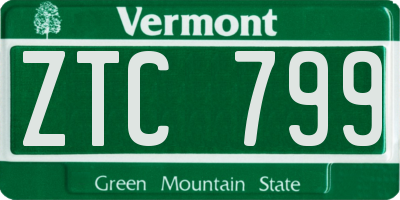 VT license plate ZTC799