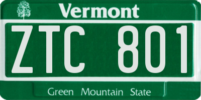 VT license plate ZTC801