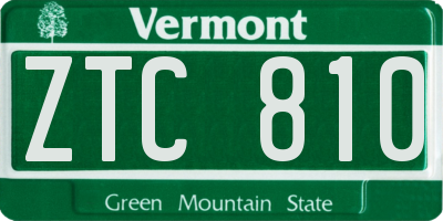 VT license plate ZTC810