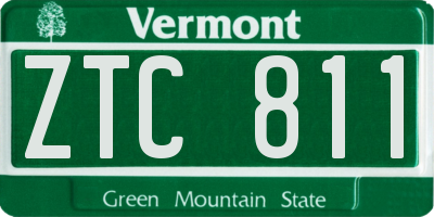 VT license plate ZTC811