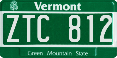 VT license plate ZTC812