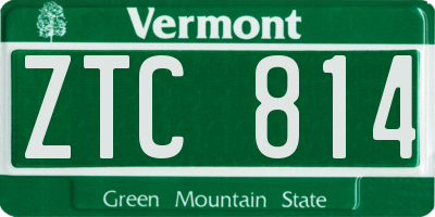 VT license plate ZTC814