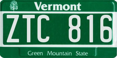 VT license plate ZTC816