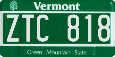 VT license plate ZTC818