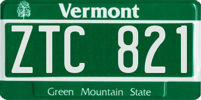 VT license plate ZTC821