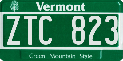 VT license plate ZTC823