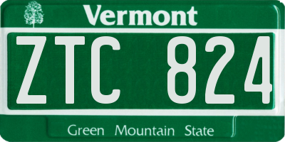 VT license plate ZTC824