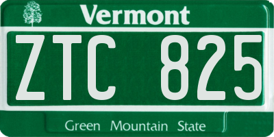 VT license plate ZTC825