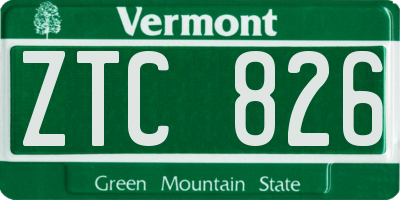 VT license plate ZTC826