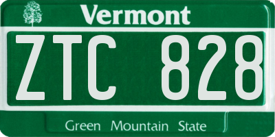 VT license plate ZTC828