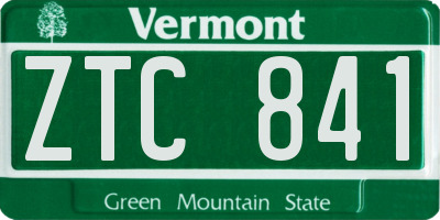 VT license plate ZTC841