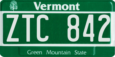 VT license plate ZTC842