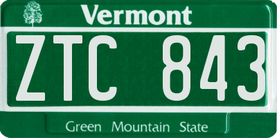 VT license plate ZTC843