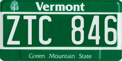 VT license plate ZTC846