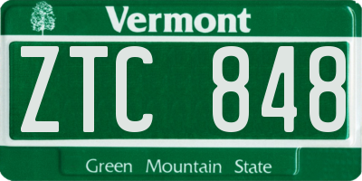 VT license plate ZTC848