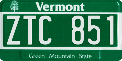 VT license plate ZTC851