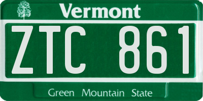 VT license plate ZTC861