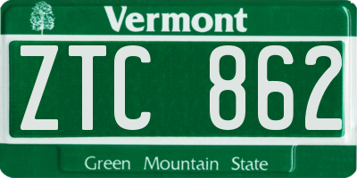 VT license plate ZTC862