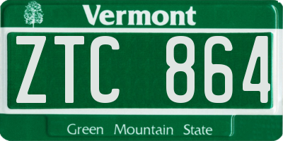 VT license plate ZTC864