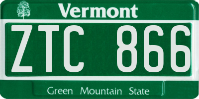 VT license plate ZTC866