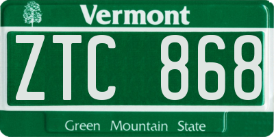 VT license plate ZTC868