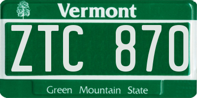 VT license plate ZTC870