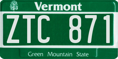 VT license plate ZTC871
