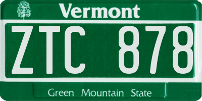 VT license plate ZTC878
