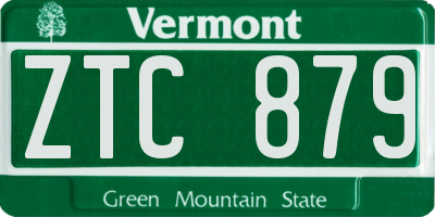 VT license plate ZTC879