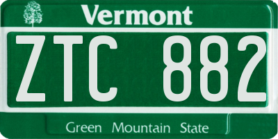 VT license plate ZTC882